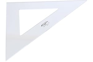 Graphoplex Squadra 45° 3 bordi dritti, colore: Trasparente 42 cm trasparente