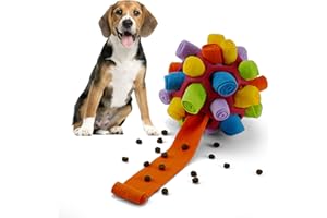 Larimuer Palla da fiuto per cani, Giocattoli Puzzle per Cani giocattolo interattivo Portatile, giocattolo per l'alimentazione per cani di piccola, media,taglia(rosso e arcobaleno)