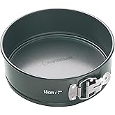 MasterClass 18 cm Springform Cake Tin with Loose Base and PTFE, PFOA and BPA Free Non Stick, Robust 1mm Thick Carbon Steel,7