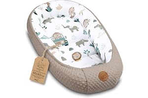 Totsy Baby Nido bebé recién Nacido 90x50 cm - Reductor Cuna Cuco de colecho Minky Winter cálido Capullo Ideal para moisés, góndola y Viaje África Caqui