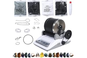 Stronrive gobelet Polissage Roche | Kit Rock Tumbler pour Enfants et Adultes,Le kit Rock Tumbler Comprend des Pierres précieuses, des Attaches Bijoux, Un Guid'apprentissage, Un kit