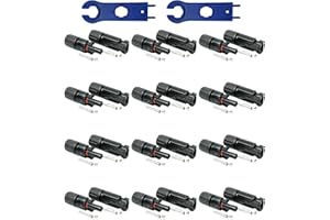 SOLARTRONICS 12 Paar Solarstecker , Männlich/Weiblich Solarpanel Kabelstecker, IP67 Wasserdicht, PV Stecker kompatibel mit MC4, Steckverbinder für 4mm² - 6mm² Solarkabel mit Solar-Spannschlüssel