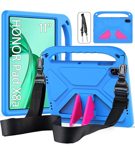 Schutzhülle Für Honor Pad X8A 11 Zoll – Mit Griff, Ständer Und Bleistiftschlitz, Stoßfest, Leicht, Cartoon-Design (Blau)