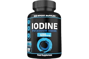 SS SPORT SUPPLIES Iodine Supplement 400mcg (Over 1 Year Supply) - 400 Vegan Tablets - High Strength Natural Source of Iodine from Potassium Iodide - UK Made