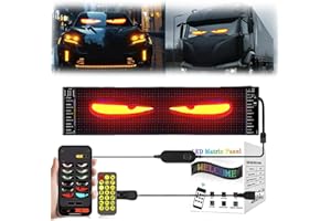 GOZYLA Led Augen Auto LKW: Teufelsaugen Frontscheibe Heckscheibe Wasserdicht Smart DIY Programmierbare USB Led Display Ultradünnes Flexibles Dynamic Soft Screen Matrix Panel (1 stück, 12x59,5 cm)