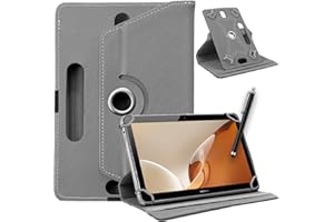 SELLING UNITED SU 10 inch Tablet Case - Universal Stand Case Folio Cover Magic Leather 360° Rotating Case Fits for ALL 10in Inch & 10.1in Inch Tablets + Stylus Pen (GREY)