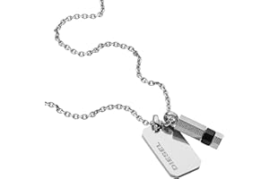 Diesel męski naszyjnik ze stali szlachetnej z zapięciem na karabińczyk