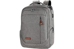 ‎KROSER KROSER Laptop Rucksack Schulrucksack 17,3 Zoll Reiserucksack Handgepäck Tagesrucksack Wasserabweisende Multifunktion Laptoptasche für Business/Schule/Reisen/Frauen/Männer-Grau