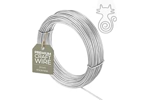 The Bead Shop 2mm Aluminium Craft Wire 12 Gauge - 5m (16.5ft) Bendable Wire for Jewellery Making, Sculpting, Floral Crafting, Armature, Wrapping, Bike Modelling and More