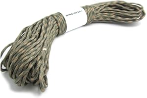 WINGONEER Fallschirmschnur Paracord, mit 7 Strängen, 550 lbs, 100 ft - beige + dunkelgrau