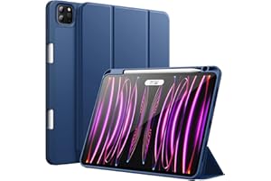 JETech Etui dla iPad Pro 11 Cala (Model 2022/2021/2020) z uchwytem na długopis, Wspierać Pencil 2.Generacji Ładowania, Szczupły Pokrowiec na Tablet z Miękki Tył z TPU (Granatowy)