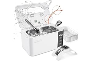 BUBBACARE Nettoyeur Ultrasons, Nettoyeur Ultrasons Lunettes, Nettoyeur Ultrason Bijoux, 600ml Nettoyeur à Ultrasons, Ultrasonic Cleaner pour Bijoux, Lunettes, Bague, Montre, Dentier