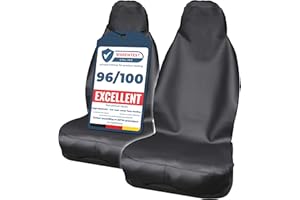 Upgrade4cars 2 x Waterproof Car Seat Protector for Front Seats Made of Faux Leather Driver's Protective Cover Workshop, Work, Sports etc. Universal in (W3-2)