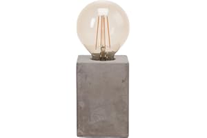 ‎EGLO EGLO Tischlampe Prestwick, Tischleuchte Vintage, Industrial, Retro, Nachttischlampe aus Beton in Grau, Lampe mit Schalter, E27 Fassung