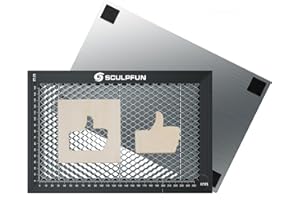 SculpfunDIY Tavolo da lavoro a nido d'ape con piastra in metallo, 300 x 200 x 22 mm, piattaforma a nido d'ape per incisioni laser e taglierine