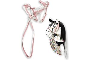 Panduro Hobby Horse Zubehör, Bollard und Grackle-Zaumzeug für Steckenpferde, verstellbar, stilvolle Dekoration für Hobbypferde – Rosa