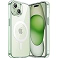 JETech Magnetic Case for iPhone 15 6.1-Inch Compatible with MagSafe Wireless Charging, Shockproof Phone Bumper Cover, Anti-Scratch Clear Back (Green)