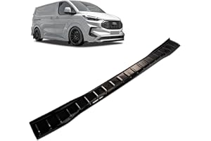 Chromemaster | Protection de Pare-Chocs Arrière Compatible avec Ford Transit Custom 2023+ | Plastique ABS, Brillant, Noir ; Protection de Seuil de Coffre pour Protéger Votre Voiture des Rayures