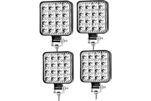 wowspeed Focos de Coche LED 48W, 12V 24V Faro LED Trabajo, IP67 Impermeable, 6500K, Focos LED Tractor para Coche Todoterreno, Camión, Camión, SUV, ATV (4PCS)