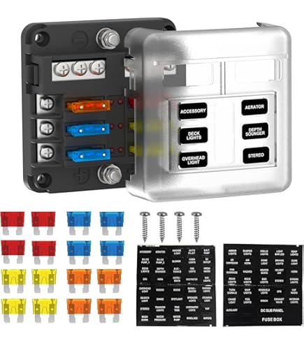 RED WOLF 4 Way Blade Fuse Block Box Holder W/Standard Circuit 10V-32V