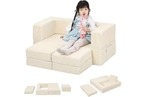 ‎MEMORECOOL MeMoreCool Cord Kindersofa Spielsofa, Schaumstoff Bausteine, Couch Ausklappbar Im Dunkeln leuchtende, Schlafzimmermöbel, Modulare Mini Sofa für Spielzimmer, Softbausteine für Kuschelecke Kinderzimmer