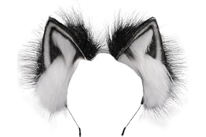 ZFKJERS Handgefertigtes Fell Fuchs Katzenohren Stirnband Fursuit Kopfbedeckung Cosplay Kostüm Party Zubehör