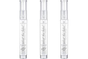 ‎ESSENCE COSMETICS essence what the fake! GLASS SHINE PLUMPING LIP FILLER, Lip Booster, Nr. 01, Transparent, feuchtigkeitsspendend, vegan, ohne Parabene, ohne Mikroplastikpartikel, Nanopartikel frei, 3er Pack (3x4.2ml)