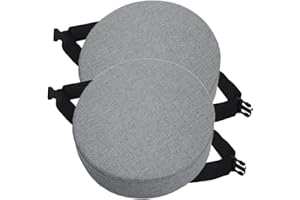 JORTUIO Juego de 1/2 Cojines para Silla Redondos, 30cm/35cm/40/45cm, Almohadilla Antideslizante para Taburete de Silla,Cojín de Asiento Redondos, para jardín, ordenador,oficina, cocina(Color 1,35x35x5cm2pcs)