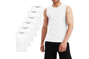 LiKing Pacco da 3/6 Canotta Uomo,100% Cotone,Tank Top Sportive Allenamento Canotte Elasticizzato Stringer Vest,Senza Maniche,con Scollo Rotondo,Casual Canotte estive Smanicato Uomo