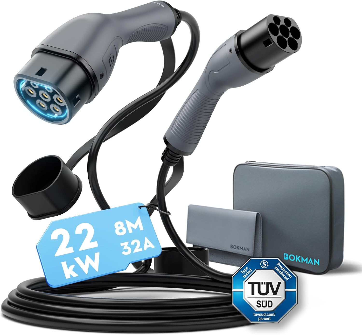 Faut-il Acheter le bokman Type 2 Laadkabel 22kW 32A Driefasig 8m (Sélection) ? Notre Avis