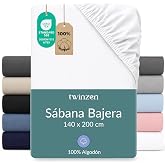 Twinzen Jersey Fitted Sheet Cotton 140x200 White Height 30 cm | Soft to the touch &middot; Breathable &middot; Secure fit &middot; Washable at 60