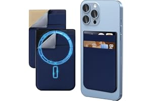 imluckies 1+1 Cartera Magnética Wallet para Magsafe iPhone 15/14/13/12 Series, Ultrafino Doble Bolsillo Elástico Crédito Magnet Tarjetero [Autoadhesiva para Billetera], Azul
