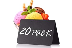 IRICUS 20 Piezas Mini Pizarras 10x7cm para Buffet - Decoración de Bodas - Cumpleaños - Letreros de Pizarra para Buffet - Números de Mesa - Mini Pizarras para Precios - Pizarra Pequeña - Pizarra Alimentos