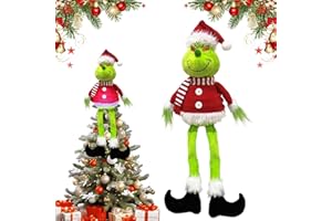 Árbol de Navidad SternSpitze XiXiRan Topper, Baumkronenstern, Stern Baumspitze Aushöhlte, Peluche Grinch para Árbol de Navidad, 65 * 26cm Adorno Punta del árbolNavidad