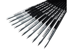 Major Brushes Sable Substitute Size 8 Paint Brushes - Pack of 10