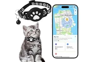 BUKBAS Cat Tracker, Dog Cats Trackers with No Monthly Fees, Mini Pet GPS Tracker Compatible with iOS/Android, Anti-Lost Pet Trackers Device for Cat Dog Kitten Puppy