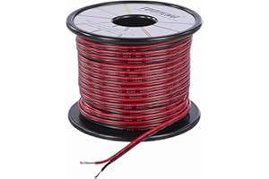 TUOFENG 22 Gauge PVC Electrical Wire 0.32mm²30 Meter Reel 2 Pin Extension Cable 12V/24V DC Cable Wire for Single LED Strip Light