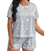 Girls' Pyjama Set Women's Pyjama Set Two-Piece Short Sleepwear Crew Neck Loungewear Lightweight Casual Short Sleeve Shirt and Shorts Negligee Printed 2024