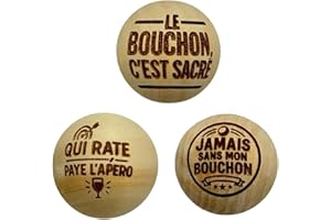 THE REPLICANT Lot de 3 Cochonnets de Pétanque en Bois Poli avec Message