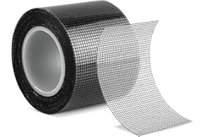 WiseJoy Cinta Reparadora de Mosquitera 5 cm x 10 m, Cinta Adhesiva Mosquitera de Fibra de Vidrio para Reparar Mosquiteros Ventanas Puerta Pantalla Reparación Fácil sin Herramientas