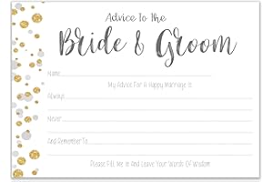 THE LITTLE PARTY COMPANY Advice to The Bride and Groom Cards 20 Pack Polka Dot Wedding Favours Guest Book Alternative (A2BGP)