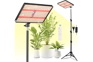 MICCYE Pflanzenlampe LED mit Ständer UV-IR Vollspektrum 286 LEDs Grow Lampe mit 4/8/12H Timer Dimmbares Pflanzenlicht Wachstumslampen für Pflanzen Pflanzenleuchte LED