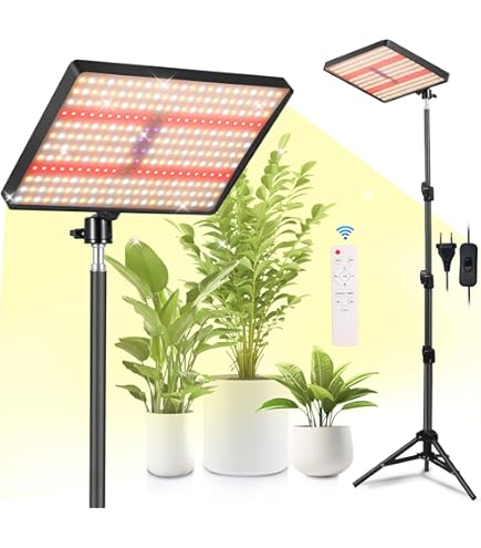 Lampada LED Per Piante A Spettro Completo - 4 Teste Flessibili Con Timer | 80 LED Per Crescita Interna E Serra