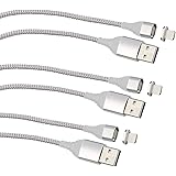 Callstel Kompatibel zu kompatibel zu iphone Ladekabel: 3er-Set USB-Lade- & Datenkabel mit magnetischem Lightning-Stecker, 1 m