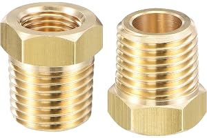 QUARKZMAN 2 st mässingsreducerare adapter | 1/4" BSPT hane x 1/8" NPT hona för luftolja vattentrycksmätare temperatursensor