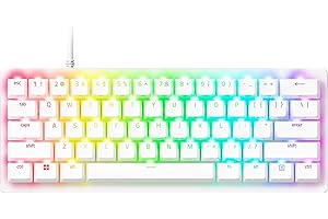 Razer Huntsman V3 Pro Mini - Analogue Optical 60% Format E-Sports Gaming-Keyboard - Snap Tap & Rapid Trigger (Digital Dial & Control Key, Doubleshot PBT Keycaps) QWERTY US Layout | White