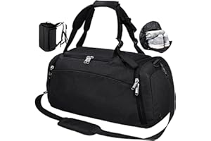 NEWHEY Sac de Sport Homme avec Compartiment à Chaussures Sacs de Voyage Imperméables de Grande Capacité Sac Gym Fitness Sac à Week-End Sac à Bandoulière et Sac à Main 40L