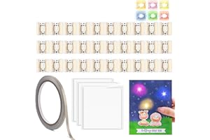 CYFUN DESIGN 30 adesivi a LED per circuiti luminosi, kit di luci a LED arcobaleno lampeggianti con nastro in tessuto conduttivo e 3 fogli di strisce adesive in schiuma, per aggiungere luci alle forniture speciali