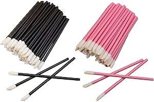 WeddHuis 100PCS Cepillos Labios,Pinceles Desechables Cepillo de Labios Desechable Cepillo,Aplicador Labial Desechable Pintalabios Varitas de Maquillaje (Negro)