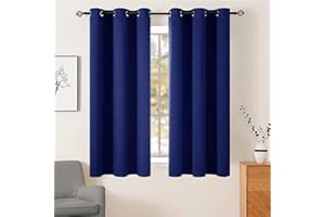 AR Ware Navy Blackout Curtains - 2 Panels Drapes Eyelet Thermal Curtains for Living Room and Bedroom - Energy Saving - Soundproof lightweight curtains (46 x 54 inches)